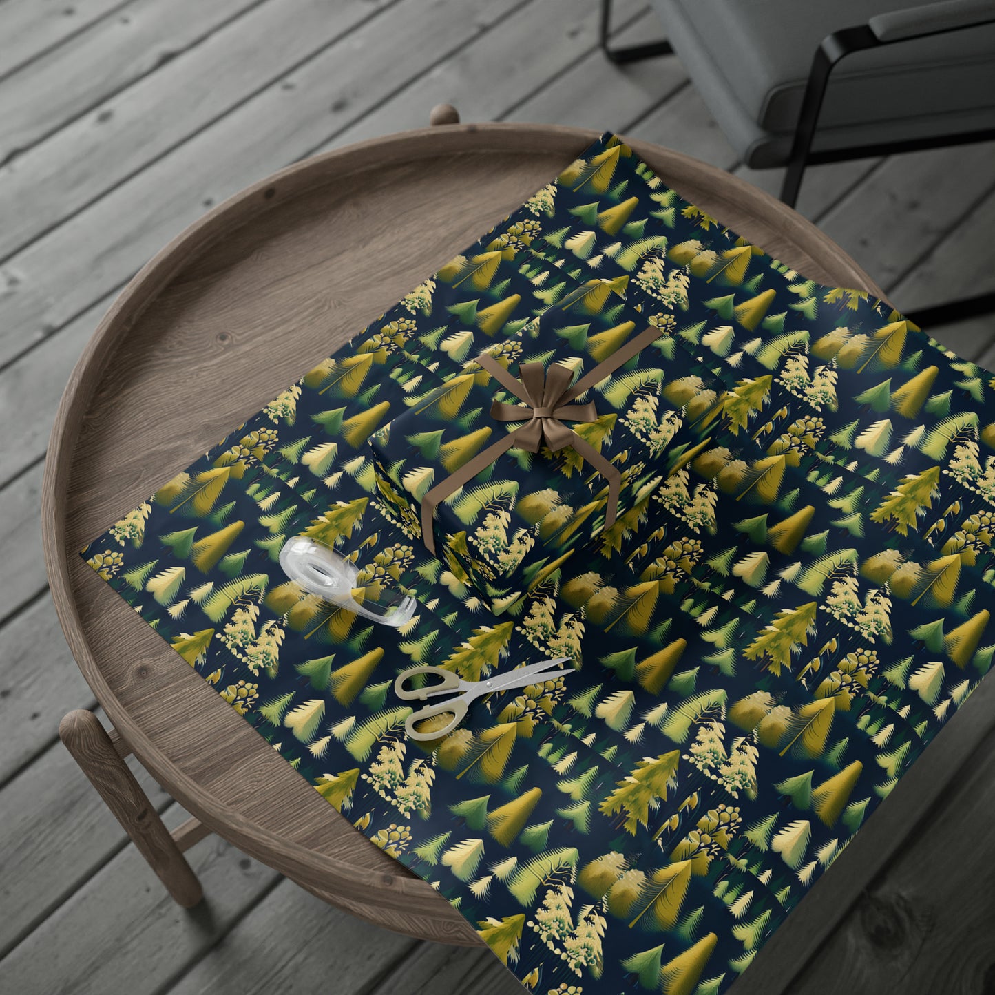 Navy Vintage Pine Tree Gift Wrap Paper, 1920 Collection